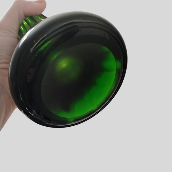 Mid Century Modern Green Art Glass Vase Vintage Stretch Swung Murano Style 17" - Picture 10 of 16